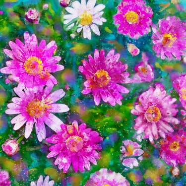 Pink Daisies Flower Party 2 (Square Format) thumb