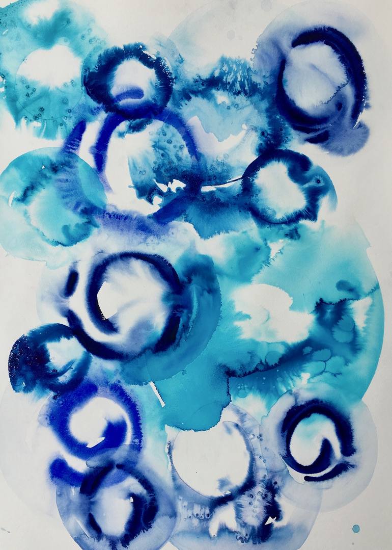 cool blues watercolor