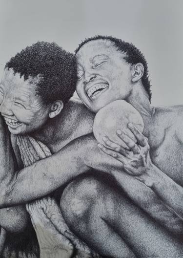 Original Realism People Drawings by Marietjie Van Graan