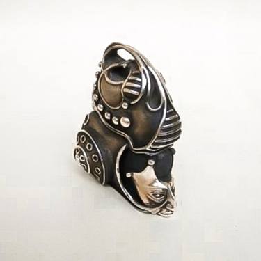 Circus mask real silver  lighter thumb