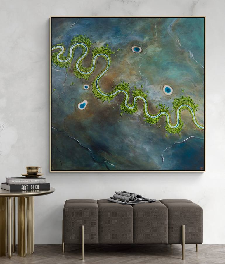 Original Abstract Aerial Painting by Tania Chanter