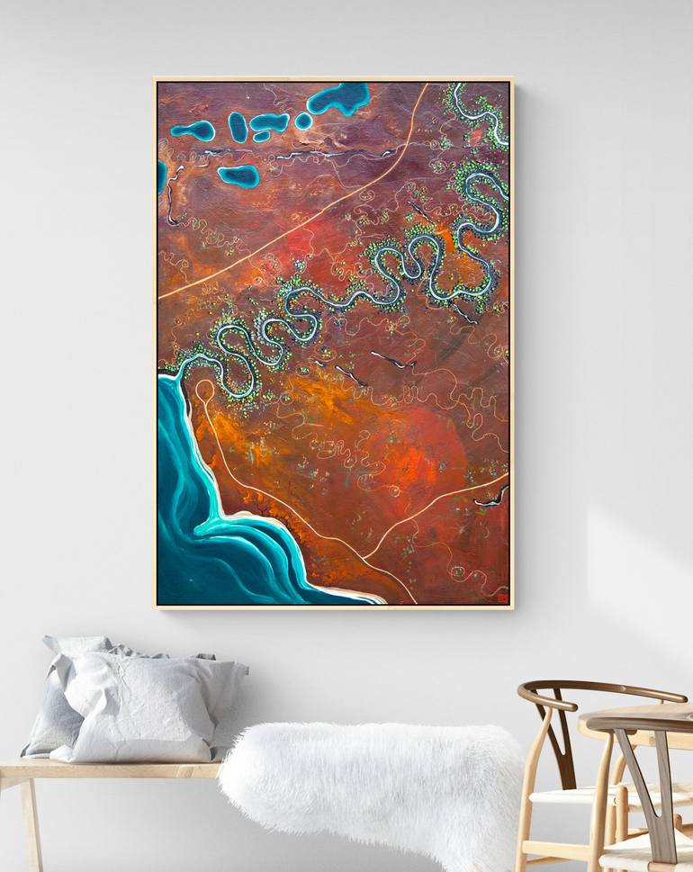 Original Abstract Aerial Painting by Tania Chanter