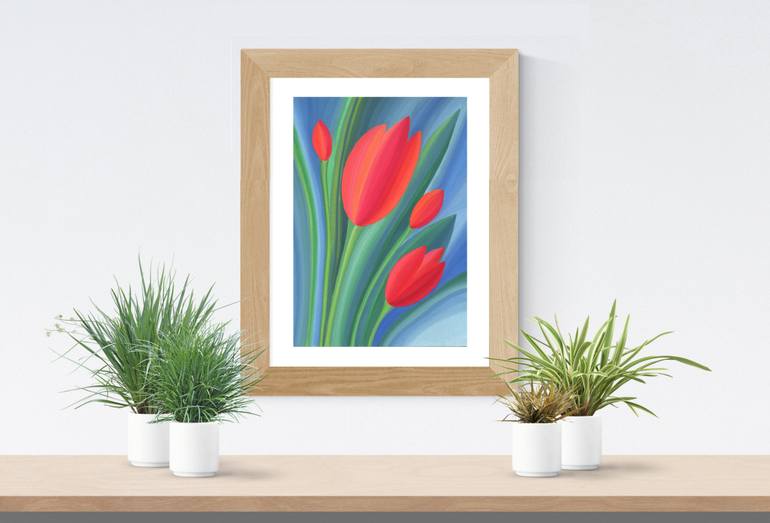 Original Abstract Floral Painting by Nata Korpusova