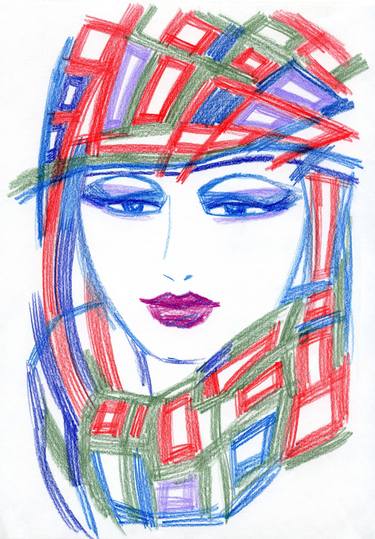 Fashionable Portrait of a Girl in a Headdress thumb