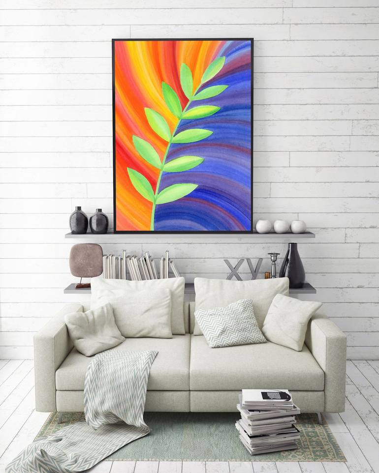 Original Abstract Botanic Painting by Nata Korpusova