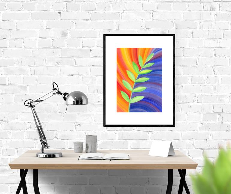 Original Abstract Botanic Painting by Nata Korpusova