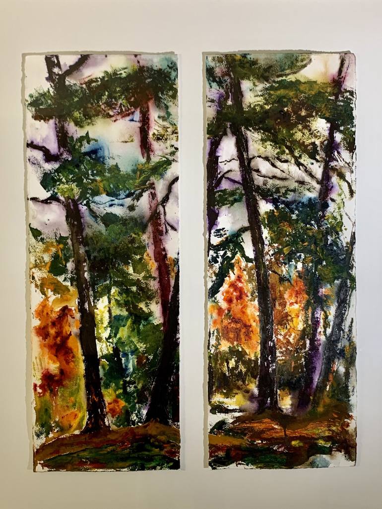 Original Impressionism Tree Painting by Sandra Hawkins