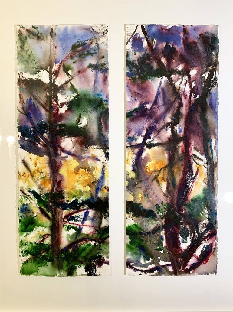 Original Impressionism Tree Painting by Sandra Hawkins