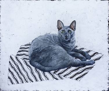 Original Fine Art Cats Paintings by Elena Mille