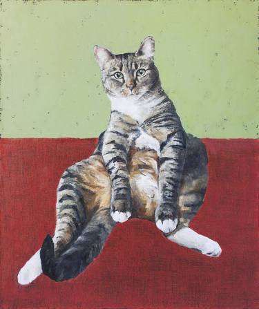 Original Figurative Cats Paintings by Elena Mille