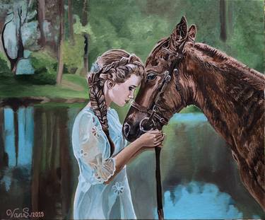 Print of Realism Horse Paintings by Vanuhi Sargsyan