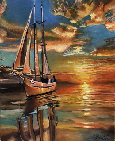 Print of Realism Seascape Paintings by Vanuhi Sargsyan