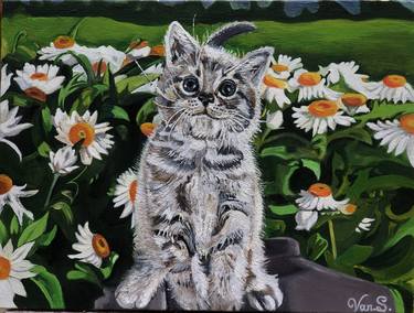 Print of Cats Paintings by Vanuhi Sargsyan