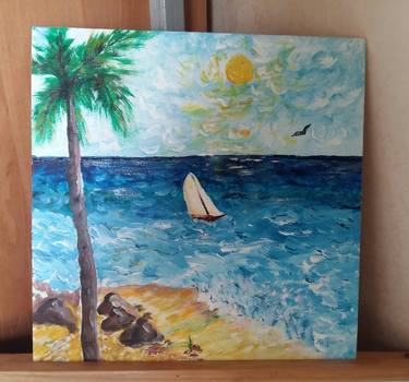 Original Impressionism Seascape Painting by Polina Kuscheva