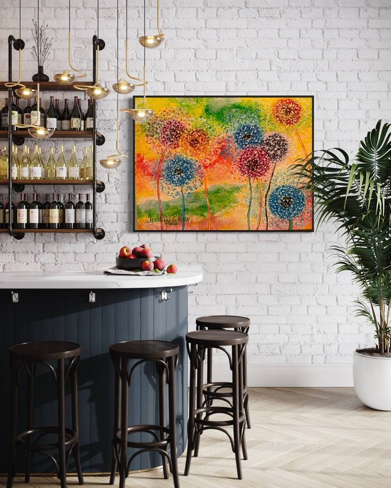 Original Abstract Expressionism Floral Painting by Terri  Walker Pullen