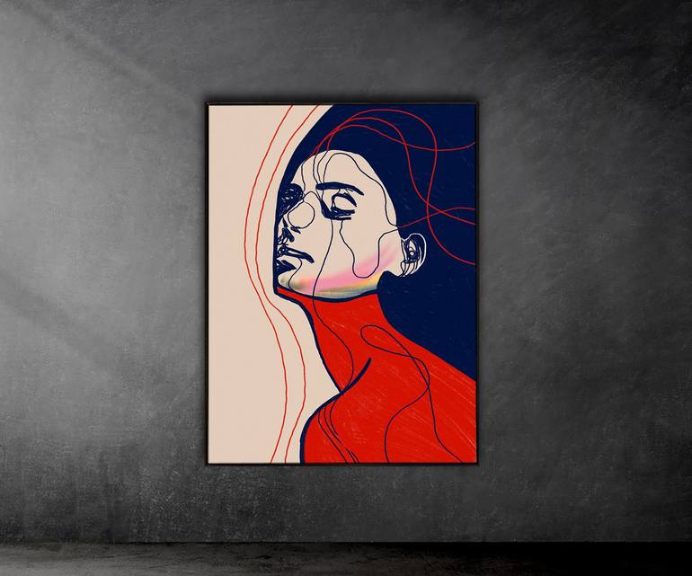 Original Abstract Expressionism Portrait Digital by Juca Máximo