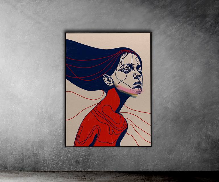 Original Abstract Expressionism Portrait Digital by Juca Máximo