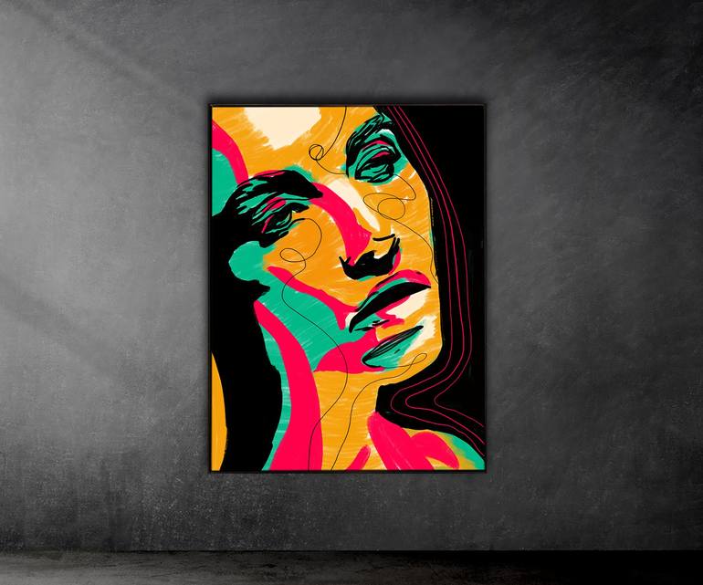 Original Abstract Expressionism Portrait Digital by Juca Máximo