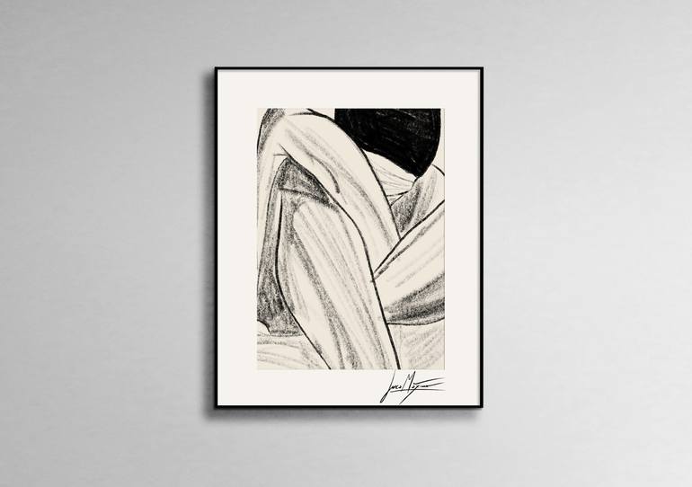Original Abstract Expressionism People Drawing by Juca Máximo