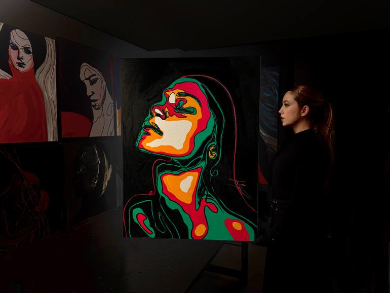 Original Expressionism People Painting by Juca Máximo