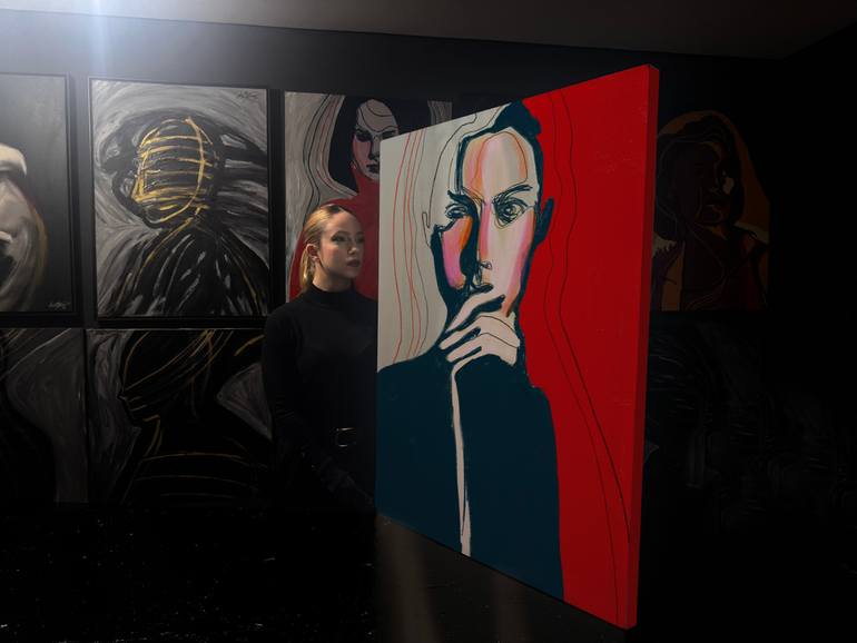 Original Abstract Expressionism People Painting by Juca Máximo