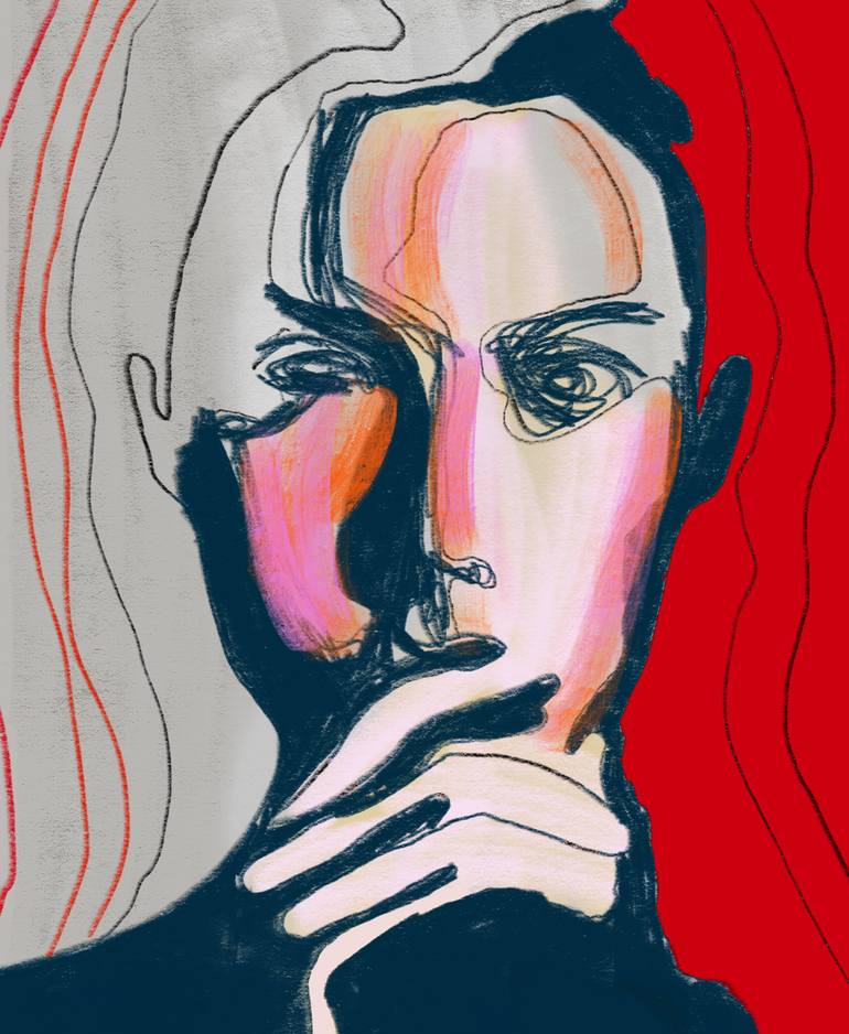 Original Abstract Expressionism People Painting by Juca Máximo