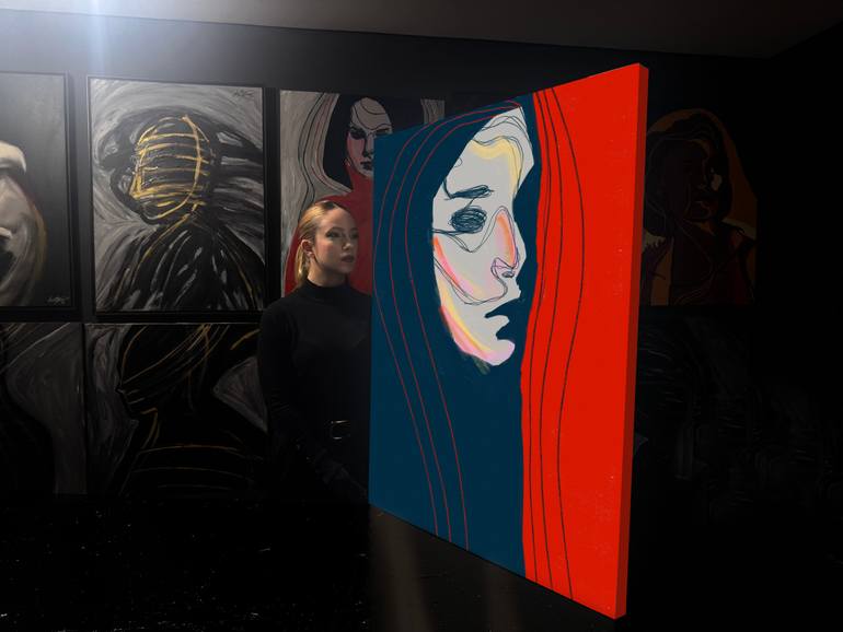 Original Abstract Portrait Painting by Juca Máximo