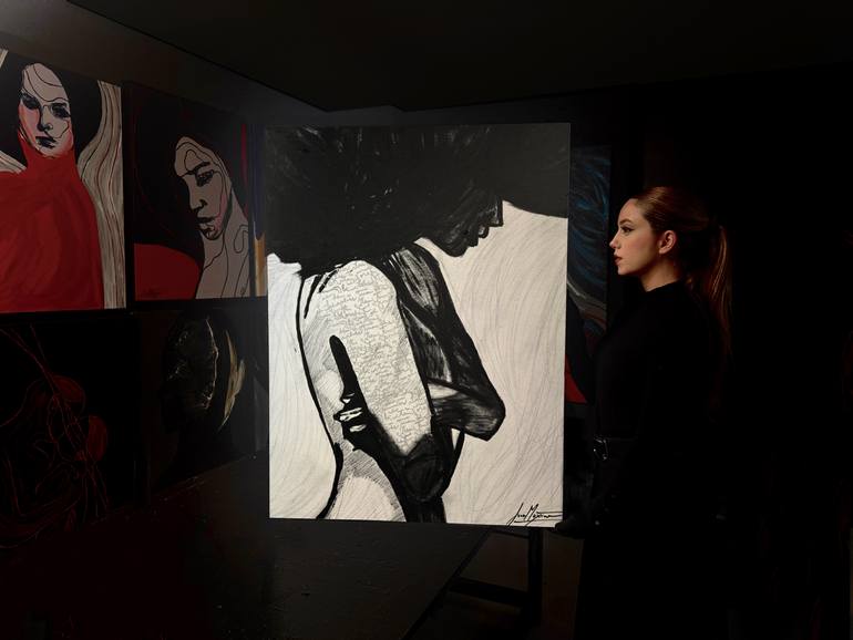 Original Abstract Expressionism People Painting by Juca Máximo