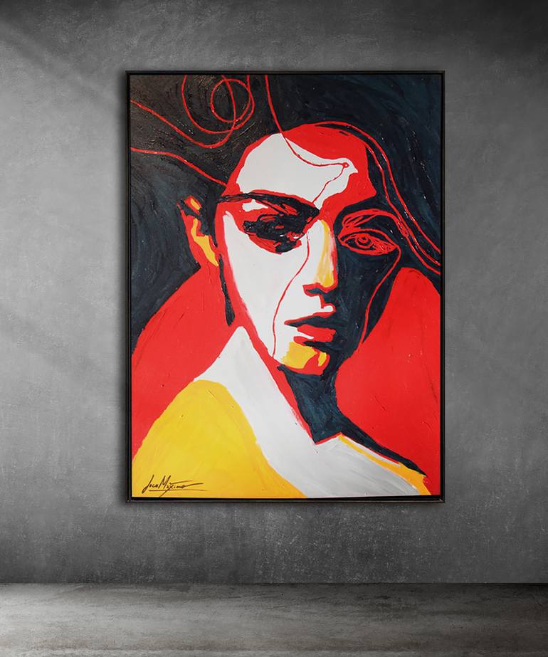 Original Abstract Expressionism Portrait Painting by Juca Máximo