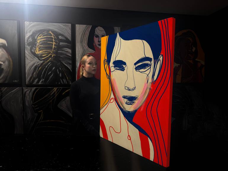 Original Abstract Expressionism Portrait Painting by Juca Máximo