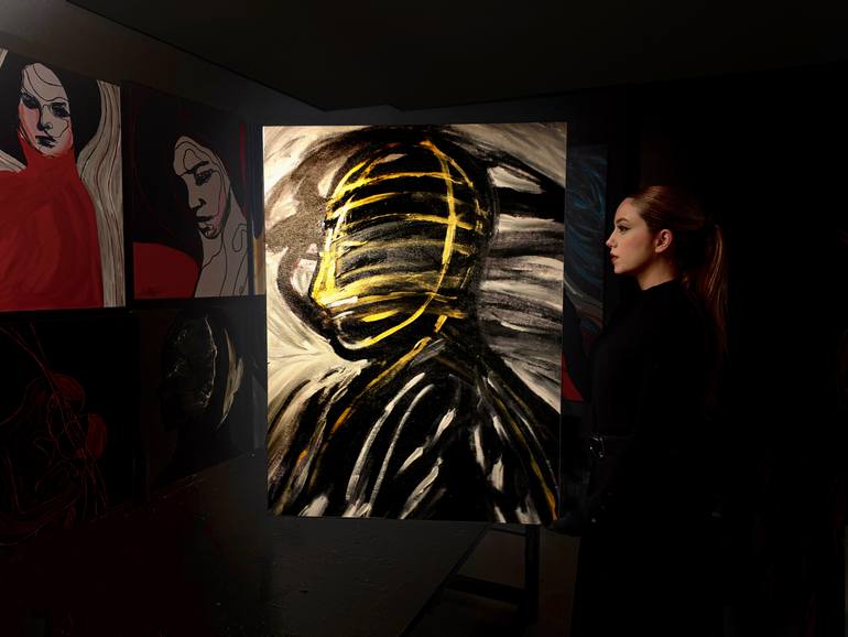 Original Abstract Expressionism People Painting by Juca Máximo