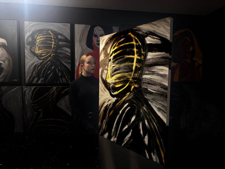 Original Abstract Expressionism People Painting by Juca Máximo