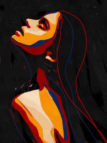 Print of Abstract Expressionism Women Digital by Juca Máximo