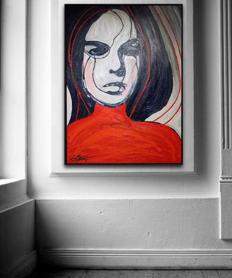 Original Abstract Expressionism Portrait Painting by Juca Máximo