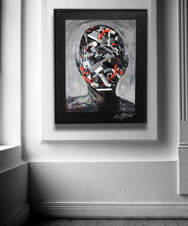 Original Abstract Portrait Painting by Juca Máximo