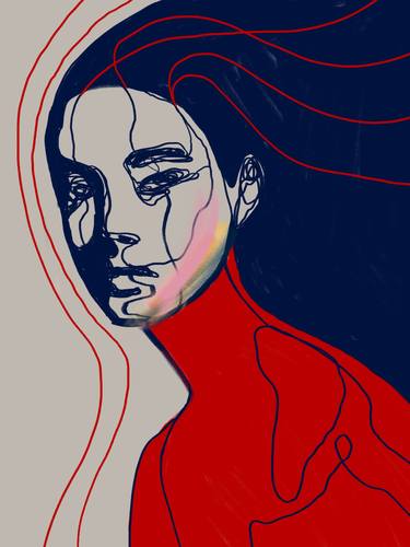Print of Abstract Expressionism Portrait Digital by Juca Máximo