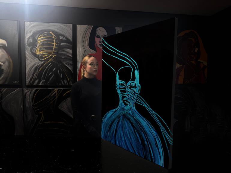 Original Abstract People Painting by Juca Máximo