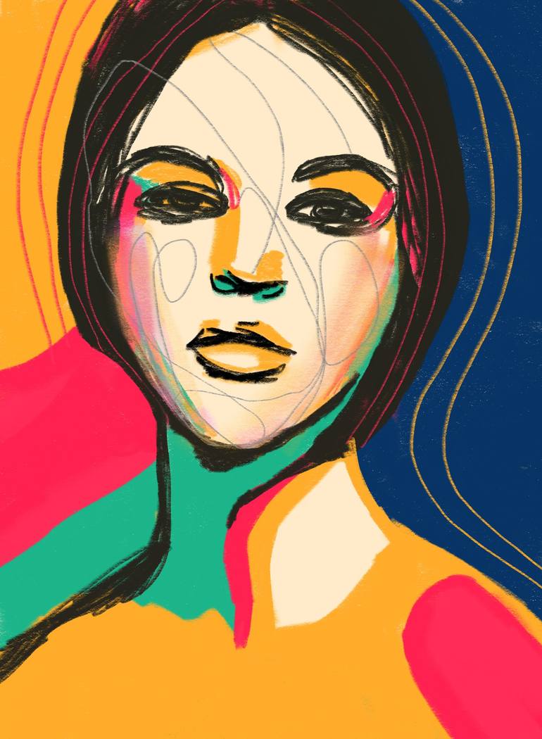 Original Abstract Expressionism Portrait Digital by Juca Máximo