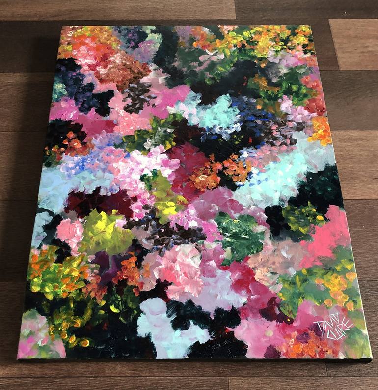 Original Abstract Floral Painting by David Clare
