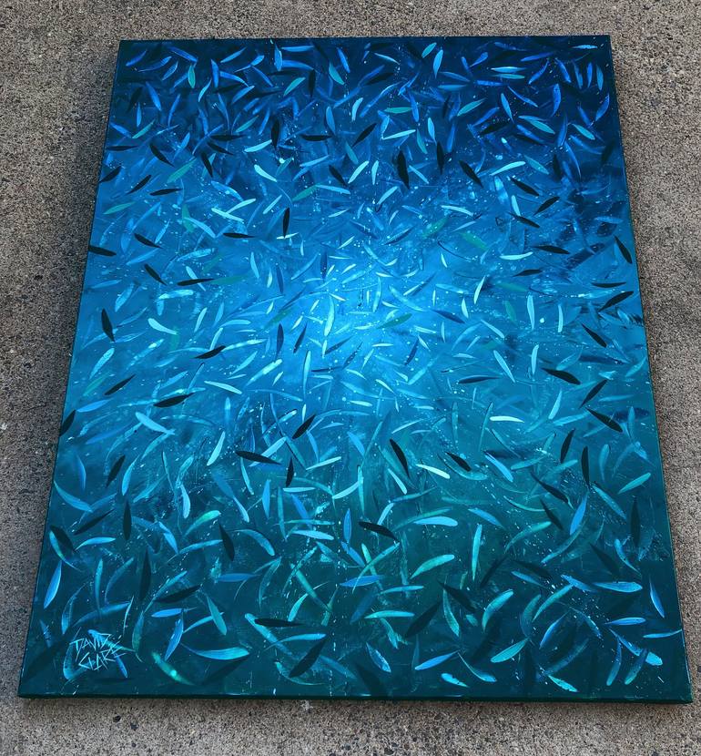 Original Abstract Fish Painting by David Clare