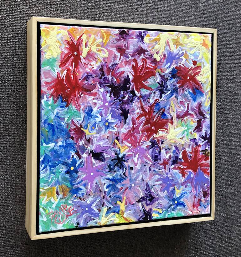Original Abstract Floral Painting by David Clare