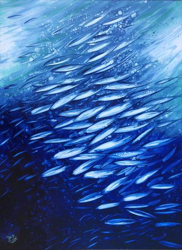 Original Abstract Fish Paintings by David Clare