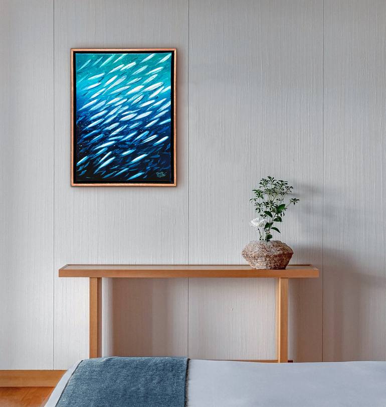 Original Abstract Fish Painting by David Clare