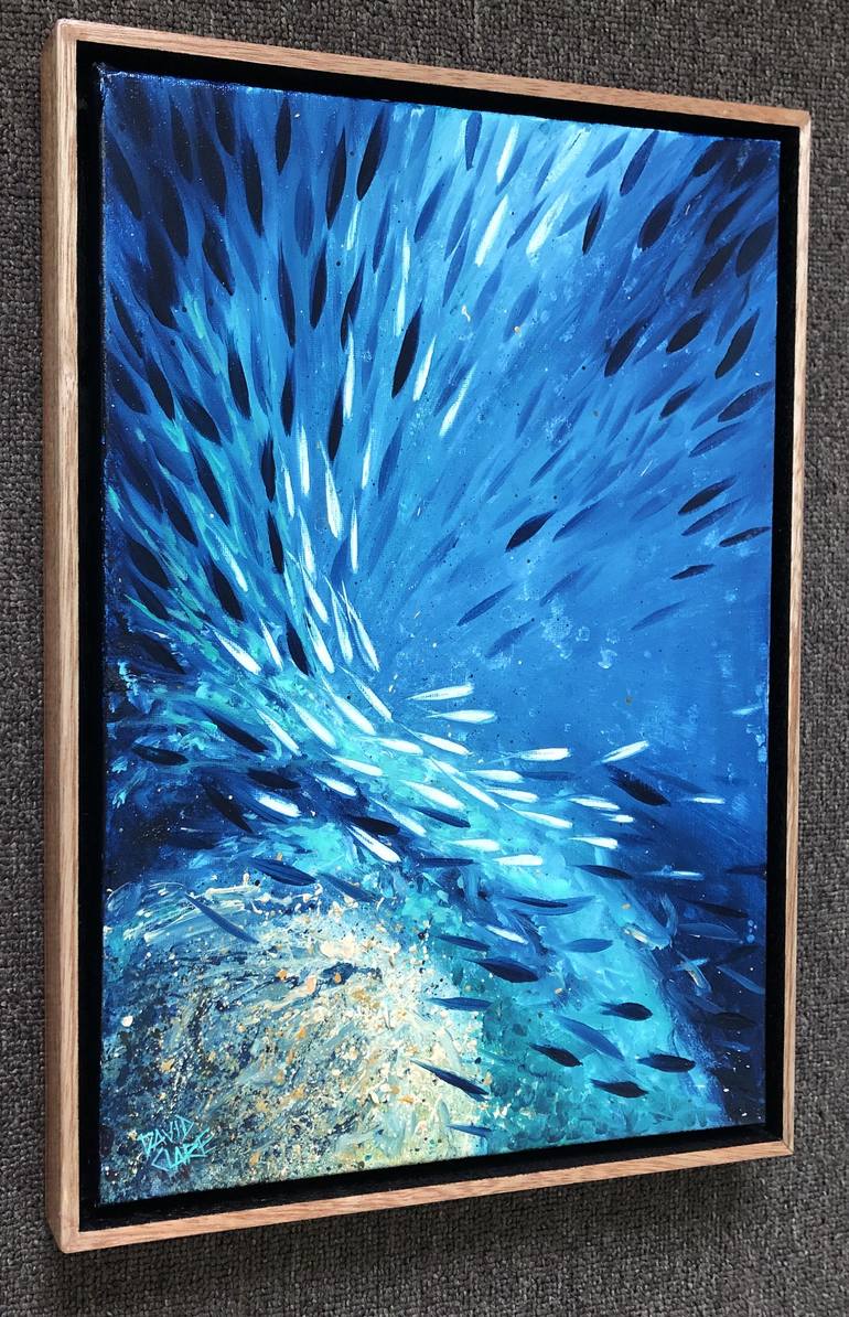 Original Abstract Fish Painting by David Clare