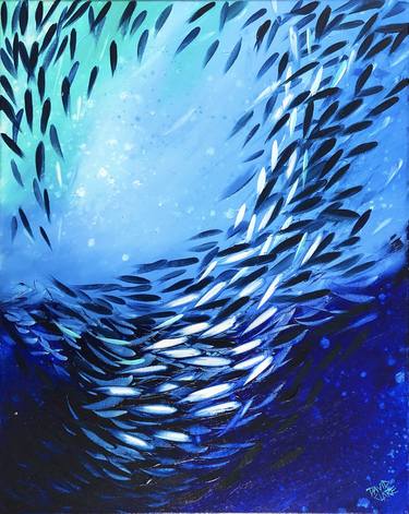 Print of Abstract Fish Paintings by David Clare