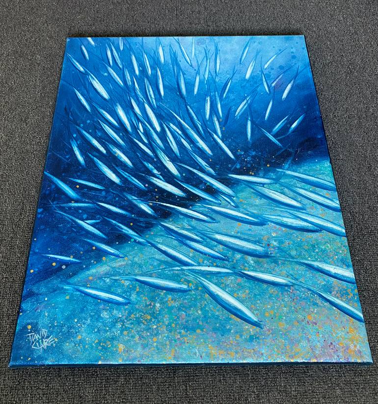 Original Abstract Fish Painting by David Clare
