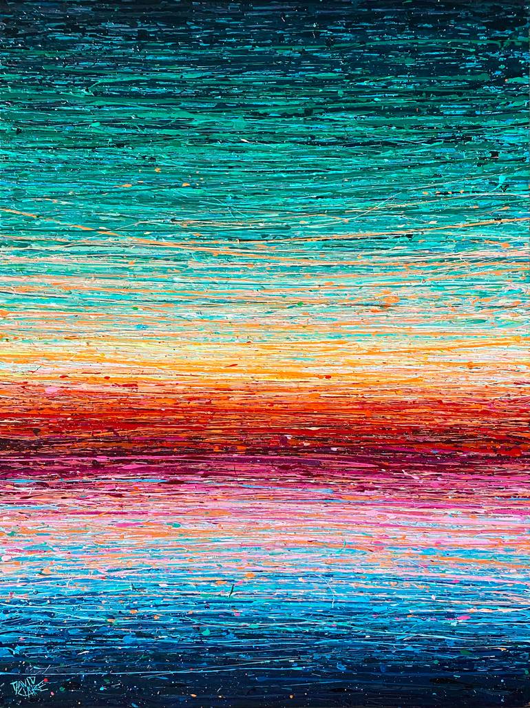 Original Abstract Painting by David Clare | Abstract Art on Canvas | Mirage In Green Pink And Blue