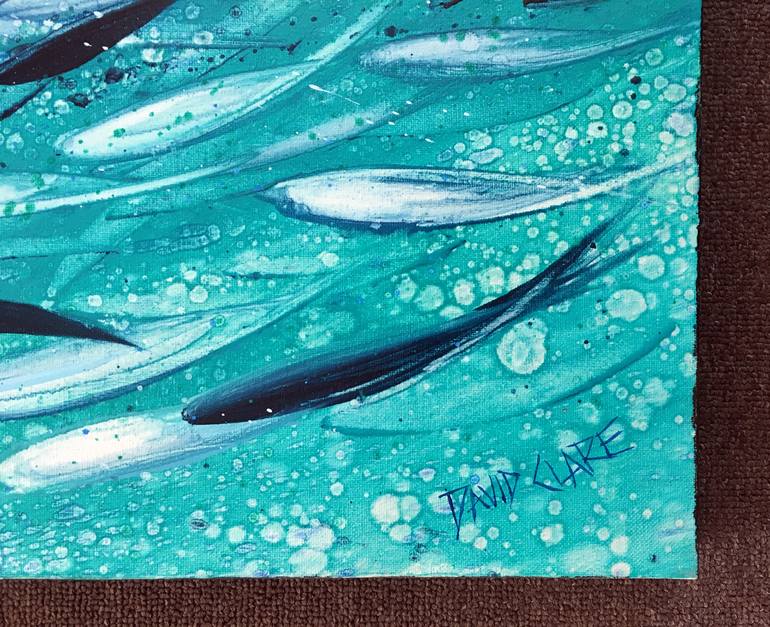 Original Abstract Fish Painting by David Clare