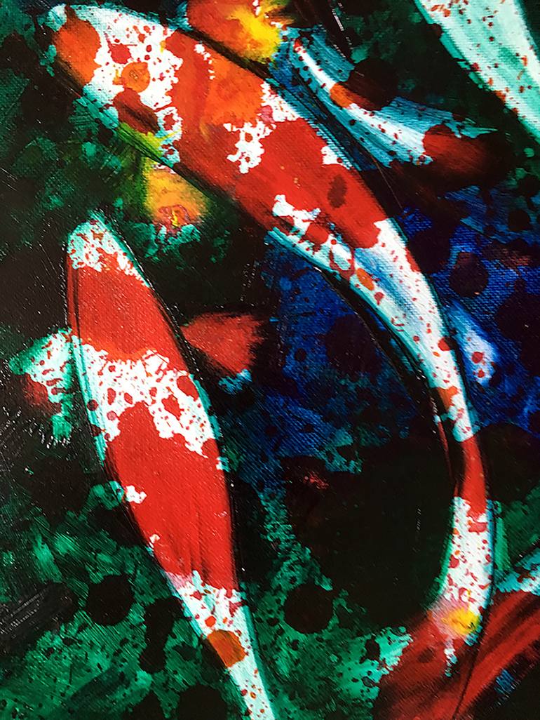 Original Abstract Fish Painting by David Clare