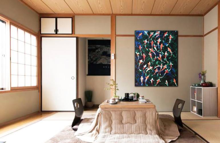 Original Abstract Fish Painting by David Clare